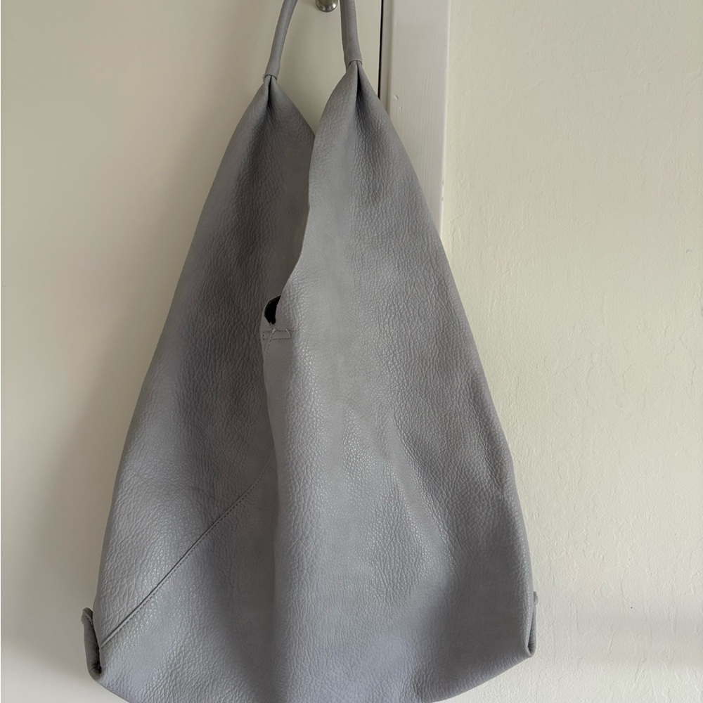 Shiraleah Gray Textured Handbag with Gold Accent